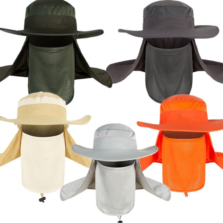 Sun Bucket Hat with Face Neck Flaps