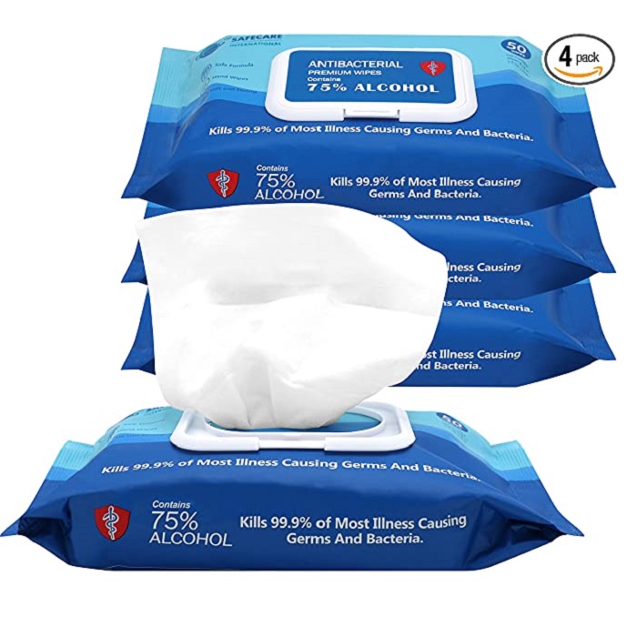 10 Pack 75% Alcohol Wipes Cleaning Care
