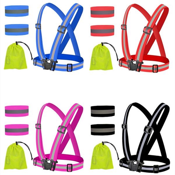 Reflective Vest Belt Reflector Armbands Set