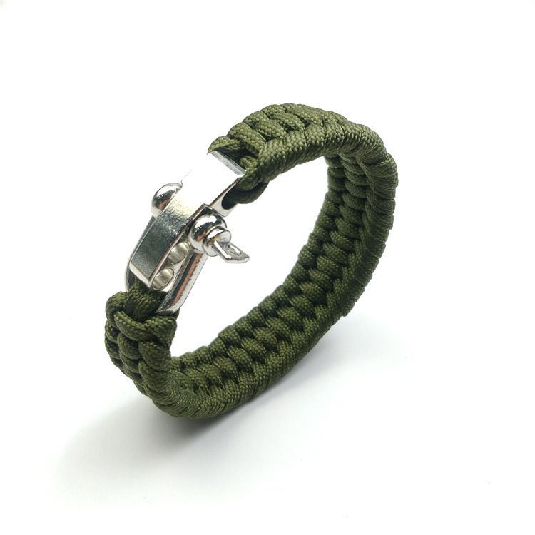Paracord Survival Bracelet with Adjustable Shackle