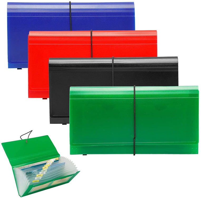 13 Pockets Expanding File Folder Letter Size Portable Accordian File Organize