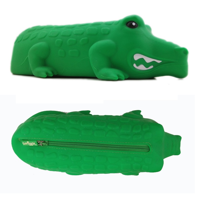 The crocodile Pencil Case Silicone Pencil Box Creative Pencil Case Zipper Pen Bag Students Stationer
