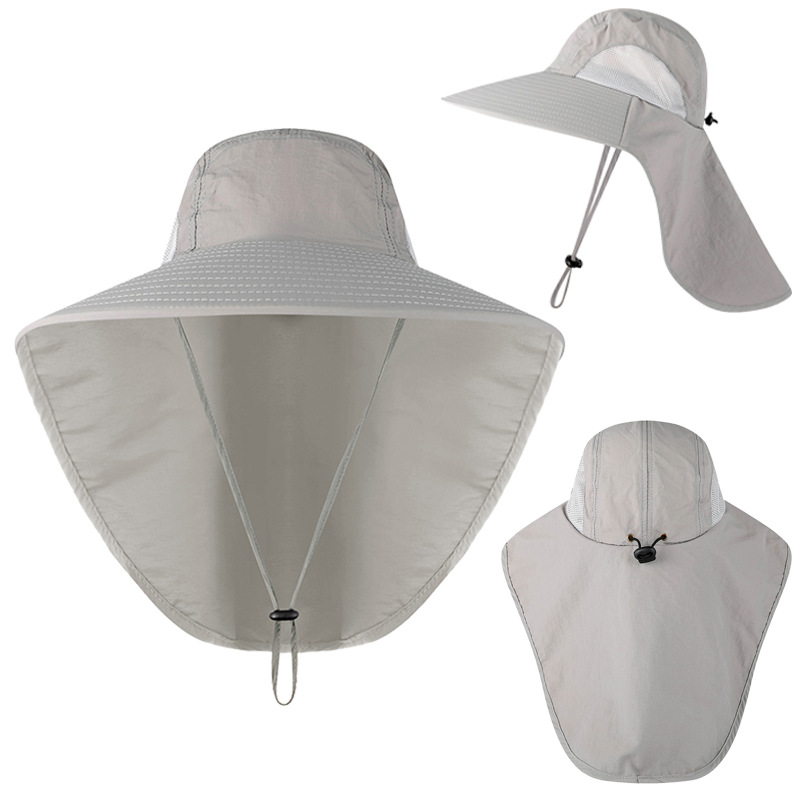 UV Protection Wide Brim Fishing Sun Hat W/Neck Flap