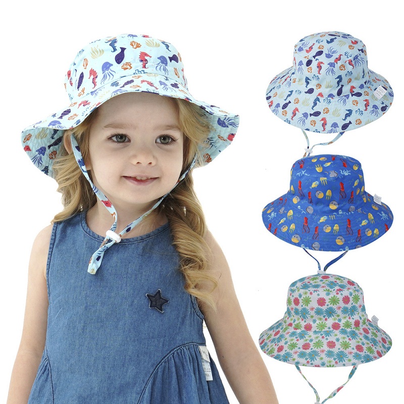 Toddler Wide Brim Sun Cap Bucket Hat