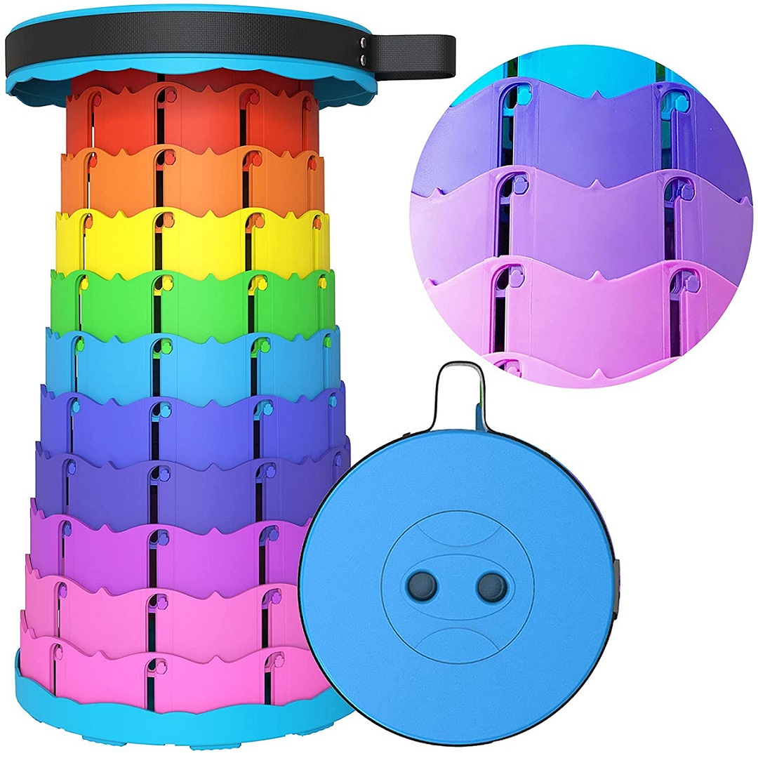 Rainbow color Portable Telescoping Folding Stool